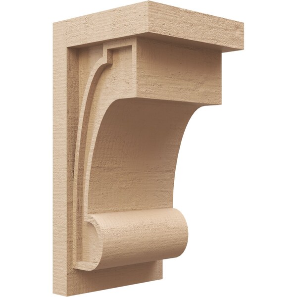 Ekena Millwork 9"W x 9"D x 18"H Wide Alma Rough Cedar Woodgrain TimberThane Corbel, Primed Tan CORUR09X09X18ALMRCPR - main